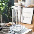 Vase cylindrique en verre transparent pour fleurs, décoration de table moderne et minimaliste. - 10x25cm / Transparent