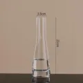 Clear glass small caliber vase, 21cm height, elegant minimalist Nordic style home floral decor item. - Clear