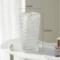 Nordic transparent glass vase modern minimalist ribbed flower arrangement home decor - Small Colorful