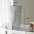 Nordic transparent glass vase creative twisted tower design modern living room flower pot decor - Large Smoke Gray