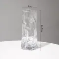 Clear glass geometric vase, minimalist transparent flower arrangement container for home table decor 8x24.5cm - Medium Thickness / Small Transparent