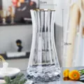 Klare Glasvase mit Goldrand, geriffelte nordische Blumenvase für Wohnzimmer-Dekoration. - L / Transparent Goldrand
