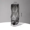 Smoky grey glass geometric flower vase modern artistic decorative centerpiece for home - Medium Thickness / Smoky Grey, Large