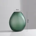 Green glass vase frosted ribbed decorative flower vase modern table centerpiece 9x23cm - S / Green
