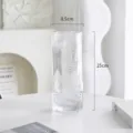 Clear glass vase with textured ribbed design, modern desktop flower pot home decor 25cm - S / Clear