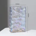 Nordic iridescent glass vase rectangular glacier texture flower arrangement home tabletop decor - 15.5x24.5cm / Rainbow