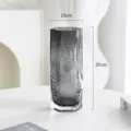 Smoke grey glass vase modern hexagonal flower arrangement container for home table decor - L / Smoke