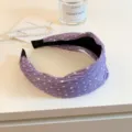 Diadema ancha de lunares morados estilo coreano para mujer, accesorio de pelo plisado. - Lunares morados