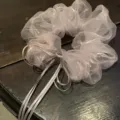 Nevelpaars organza haarscrunchie met linten, elegante Koreaanse haarband voor dames. - Paars