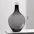 Rauchgraue Glasvase mit dickem Bauch, schmalem Hals, dekorative nordische Blumenvase für Zuhause. - Extra groß / Rauchgrau