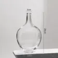 Transparente grosse Bauch-Glasvase mit kleiner Offnung fur elegante Blumendekoration. - L / Transparent