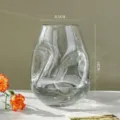 Transparante glazen vaas onregelmatige vorm bloemencontainer moderne decoratie 8.5x18cm - Klein Rookgrijs