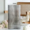Modern grey striped glass vase for home decor, elegant tabletop flower arrangement container. - Tall Smoky Gray