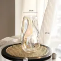 Irreguliere iriserende glazen vaas, esthetische decoratie voor bloemstukken, 27 cm hoog. - Groot meerkleurig