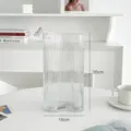 Clear glass vase fluted wavy design modern minimalist decorative flower vase for home decor - Transparent Tall Style