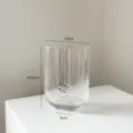 Transparent U-shaped ribbed glass vase Nordic minimalist flower arrangement home decor - S / Clear