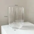 Nordic transparent glass vase U-shaped vertical striped flower container for home decor - L / Clear