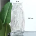 Clear glass vase with vertical stripes design, large size home decor flower arrangement. - Tall Large Style / Approx 30.5cm / Clear