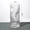 Transparent ribbed glass vase with modern curved design, 13x30cm home decor flower vessel. - 13x30cm / Transparent (1330)