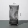 European creative curved transparent gray glass vase for living room table flower arrangement decor - 12x26cm / Smoky Gray (1225)