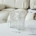Clear glass vase modern irregular transparent floral container desktop decor 19.7cm - Footprint / Clear