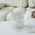 Glacial textured glass vase, iridescent Nordic style clear floral container for living room. - Footprint / Iridescent
