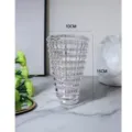 Transparente Kristall-Rippen-Glasvase für Blumenarrangements, modernes minimalistisches Deko-Stück. - Kleiner Kreis