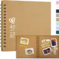 Kraftpapier-Scrapbook-Album, 40 Seiten für Hochzeits- und Babyerinnerungen, Spirale - 40 Seiten Pack / Naturkraftfarbe