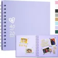 Large purple DIY spiral-bound scrapbook photo album for wedding and baby memories - 40 Pages/Pack / Light Purple