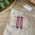 Lila Metall Tropfen Haarklammern glänzende minimalistische BB Clips für tägliches Styling. - Rosarot (Paar)