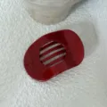 Rode platte ronde haarklem detail, uniek hol ontwerp voor elegante haarstyling accessoires. - Rood