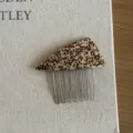 Tortoiseshell acetate hair side comb triangular hair pin metallic teeth elegant hair accessory - Brown