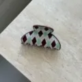 Schicke koreanische Acetat Argyle Haarklammer für Damen modisches Haaraccessoire - Braun Kariert Mittlere Haarkralle