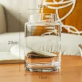 Transparente Glasvase mit großem Durchmesser für moderne Blumenarrangements und Hydrokultur. - Transparent Flacher Mund Hoher Stil / Transparent