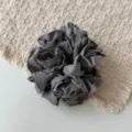 Coletero de tela gris de doble capa con volantes accesorio para coleta de caballo - Azul grisáceo