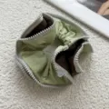Unique zipper design hair scrunchie green and brown color block stylish fabric hair tie. - Zipper Style / Gray Green Zipper Style