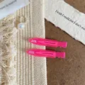 Colorate mollette per capelli strette e senza cuciture da donna dolce frangia accessori - Rosso rosa