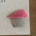 Pink acetate triangle hair comb side clip elegant hair styling accessory for women daily wear - Rose Pink