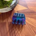 Blue purple acetate hair claw clip, stylish geometric shark clip for elegant daily hairstyles. - Navy Blue