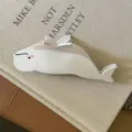 Jolie pince à cheveux en forme de baleine blanche, grand accessoire en acétate pour femmes. - Baleine