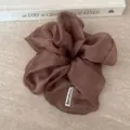 Brauner Mesh Haargummi, großer transparenter Zopfgummi für elegante Damen Haarschmuck. - Kaffeebraun