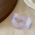 Pearlescent jelly heart hair claw clip, cute translucent hair catcher for daily styling wear. - Heart / Purple