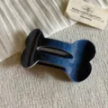 Denim pattern bone shape hair clip stylish duckbill hairpin for sweet girls daily wear - Large Bone Hair Claw / Denim Blue