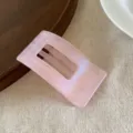 Pearlescent pink jelly hair claw clip, flat aesthetic design for comfortable daily hair styling. - Square / Pink