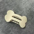 Beige rhinestone bone hair claw clip, elegant large duckbill clip for women and girls daily. - Large Bone Hair Claw / Cream White Rhinestone