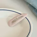 Pink fabric snap hair clip detail shot, cute minimalist hair accessory for women and girls. - Pink Teardrop Hairpin