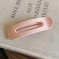 Jolie pince a cheveux ovale rose bonbon, barrette brillante style mignon pour femme. - L / Rose Clair