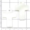 Weisser naturperlmutt kreuz anhanger diy schmuckzubehor halskette armband perle charm teil - Kreuz / 1 Stück (22x17mm)