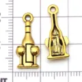 Antikgold Legierung Weinflasche und Glas Charms Anhänger DIY Schmuck Zubehör Herstellung. - Weinglas (20749) / 1 Stück (9x21mm)