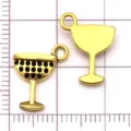 Details von antiken goldenen Weinglas Legierung Anhängern für DIY Armbänder und Ketten. - Weinglas (20747) / 1 Stück (12x15mm)